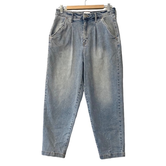 frayed Jeans Y2k Baggy Pleated Jeans Medium Wash Women Size 29